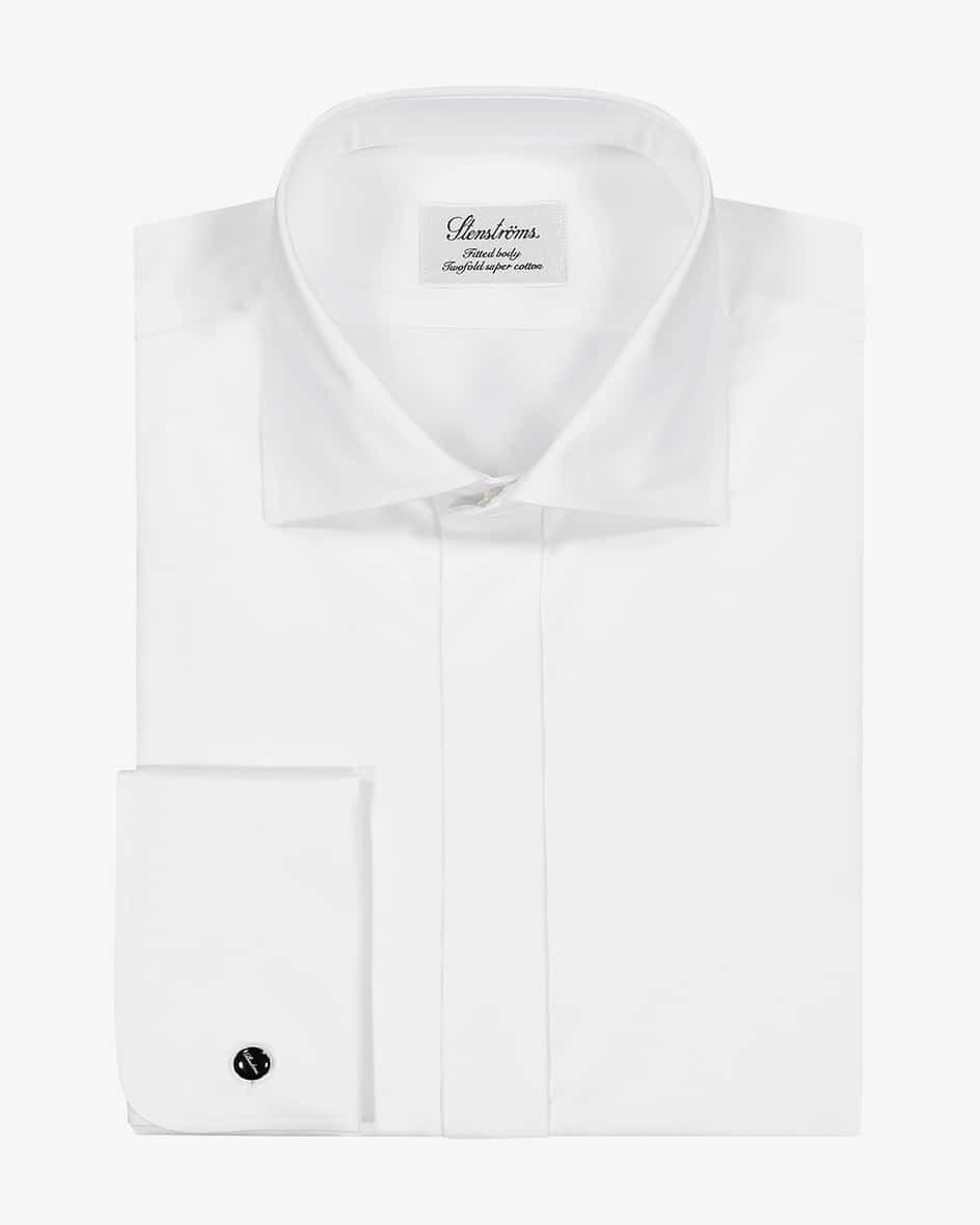 Smokinghemd Fitted Body Flatfront für Herren von Stenströms in Weiß. Dastaillierte Flatfront-Hemd aus hochwertiger Twofold-Baumwolle ist mit.... Mehr Details bei Lodenfrey.com!