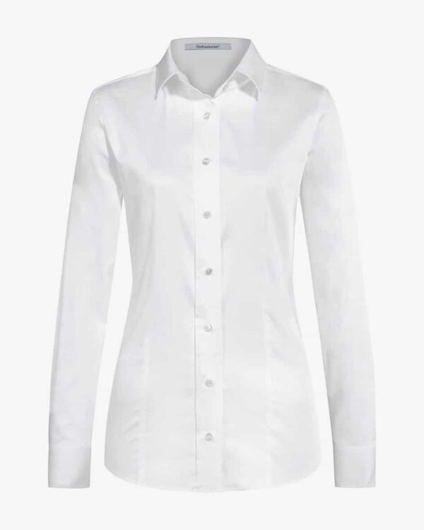 Hemdbluse für Damen von Soluzione in Weiß. Das Modell überzeugt durch einedezent taillierte und feminine Silhouette. Dank hochwertigem Materialmix.... Mehr Details bei Lodenfrey.com!