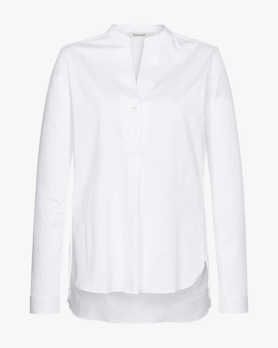 Bluse für Damen von Soluzione in Weiß. Das Modell besticht durch das cleaneDesign