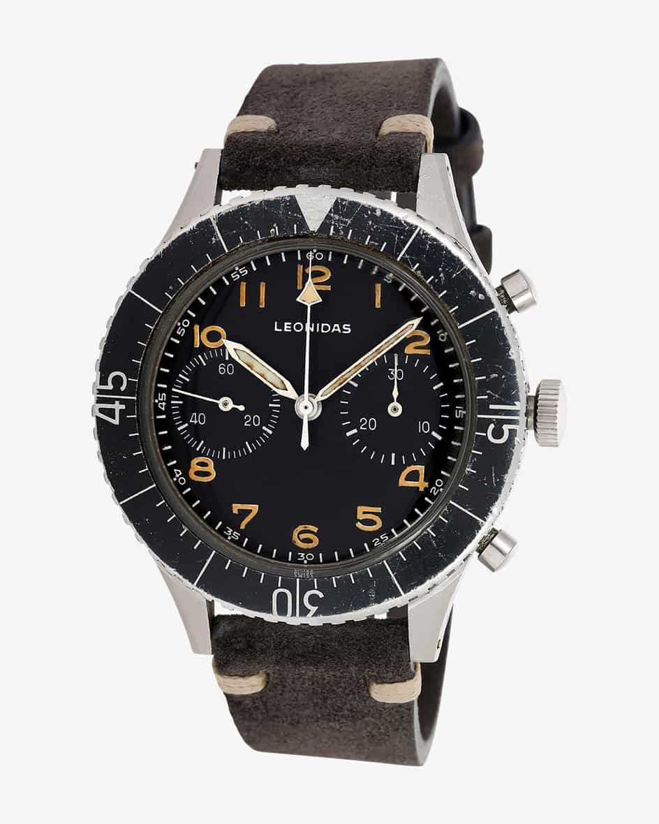 Leonidas Vintage Uhr von World of Time in Schwarz. Seit 2003 präsentiert MeertzWorld of Time hochwertige