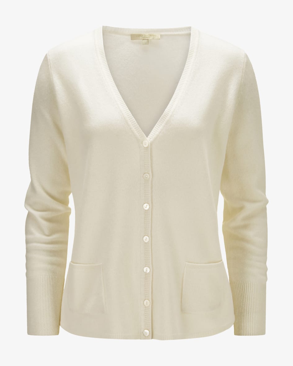 Cashmere-Strickjacke für Damen von Luisa Di Capri in Weiß. Dank der feinenStrick-Qualität und der Verwendung von hochwertiger Cashmere-Wolle überzeugt.... Mehr Details bei Lodenfrey.com!
