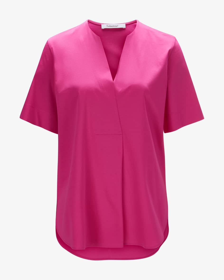 T-Shirt für Damen von Soluzione in Pink. Während die Baumwoll-Qualität angenehmeTragemomente verspricht