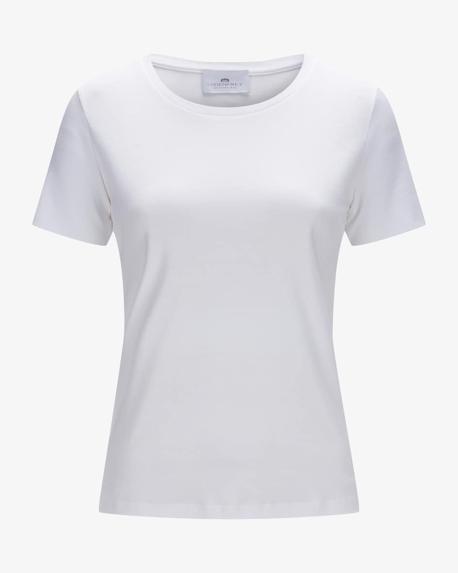 T-Shirt für Damen von LODENFREY in Weiß. Das Modell präsentiert sich dankcleaner Aufmachung als optimaler Alltagsbegleiter. Die elastische.... Mehr Details bei Lodenfrey.com!
