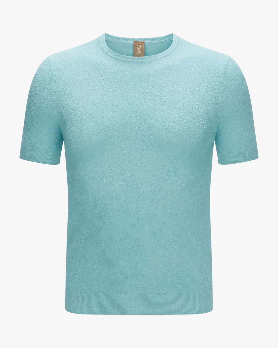 T-Shirt für Herren von OFF & CO in Türkis. Das Modell zeichnet sich durch dieweiche Sponge-Optik sowohl optisch als auch haptisch als Highlight aus