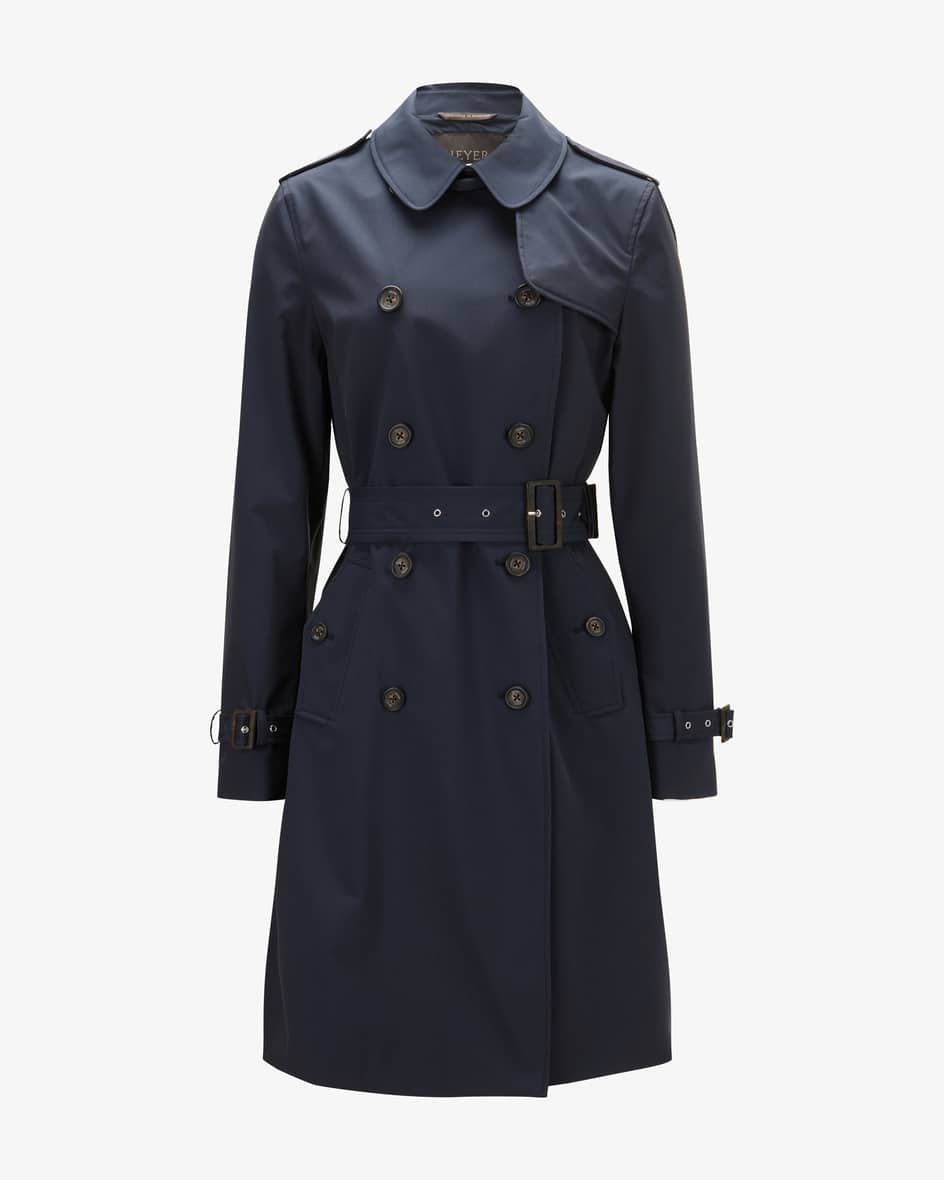 Claire Trenchcoat für Damen von Heyer in Navy. Das Modell überzeugt dank descleanen Designs in zeitloser Aufmachung