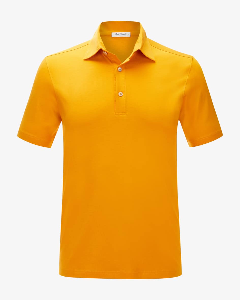 Luis Poloshirt für Herren von Stefan Brandt in Orange. Das Modell zeichnetsich durch die hochwertige Pima-Baumwoll-Qualität aus