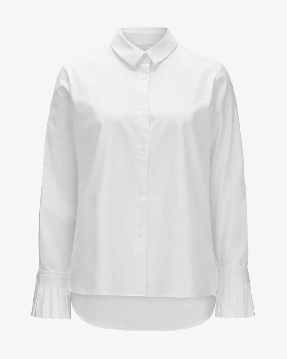 Hemdbluse für Damen von LODENFREY in Weiß. Dank der elastischen Baumwoll-Qualität besticht das Modell mit perfektem Sitz
