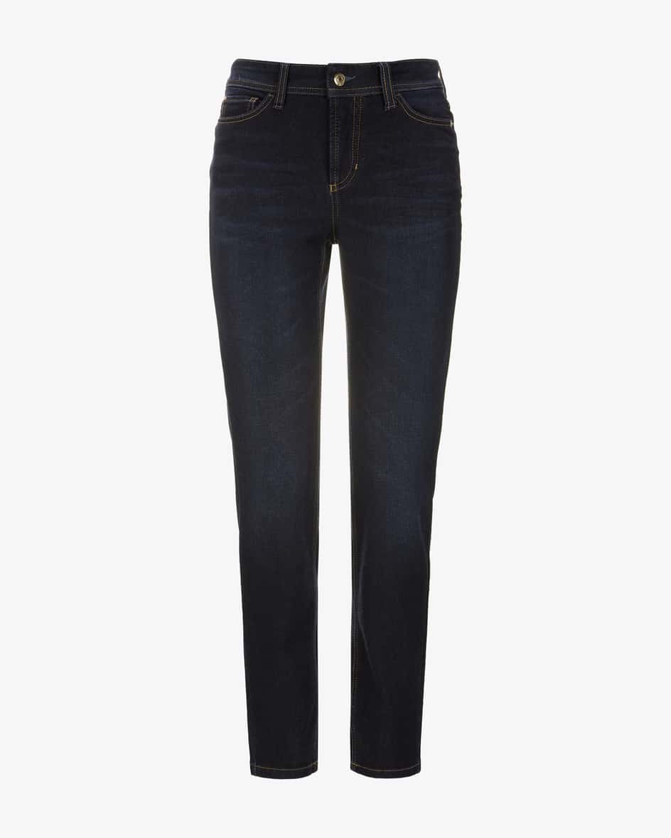 Piper Jeans Cropped für Damen von Cambio in Dunkelblau. Das Modell präsentiertsich in charakteristischer Denim-Aufmachung
