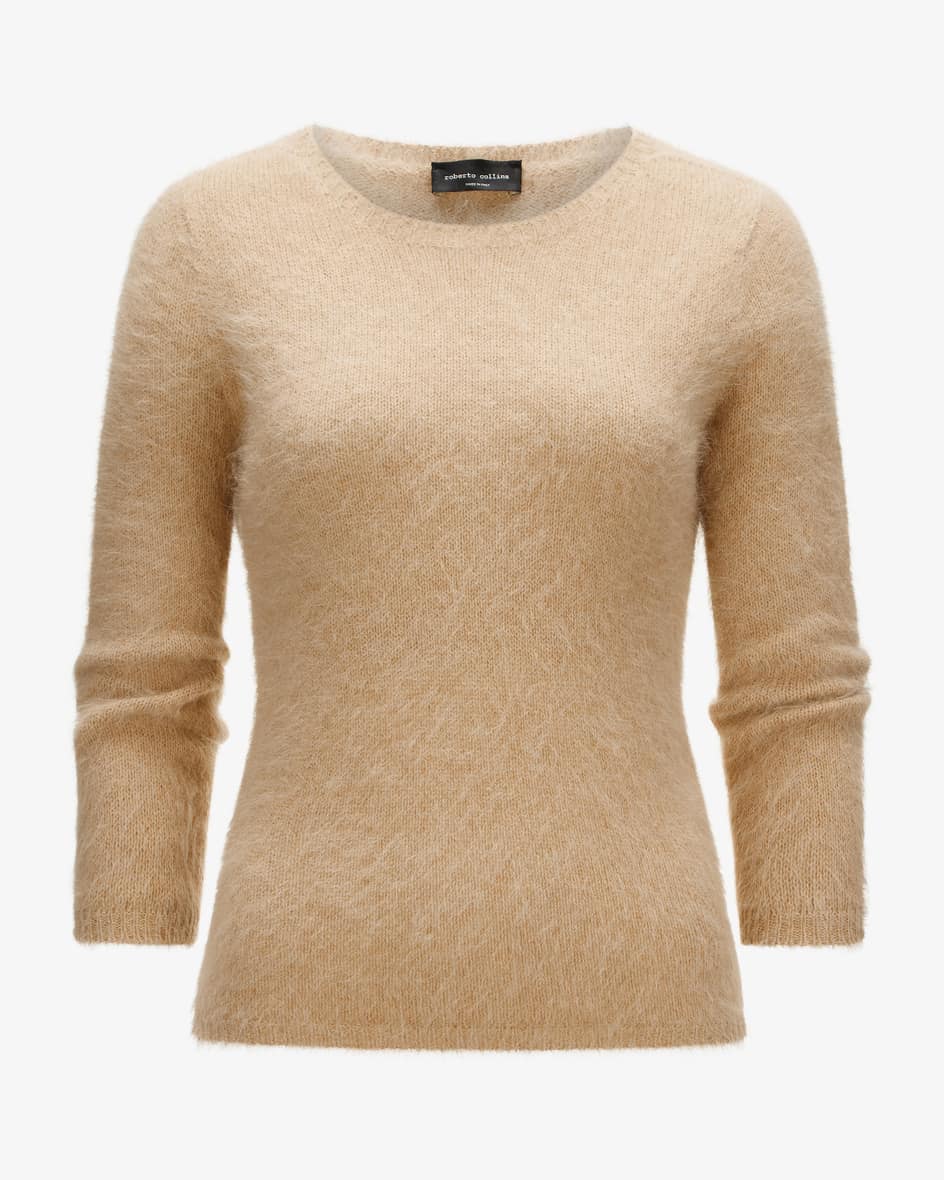 Pullover für Damen von Roberto Collina in Beige. Dank der Verwendung vonhochwertigem Angorawoll-Mix überzeugt das Modell mit feiner