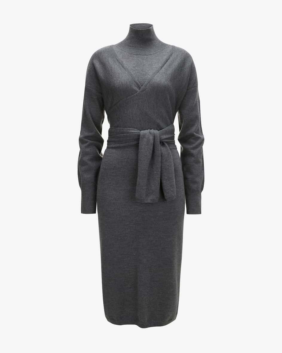 Maisie Strickkleid für Damen von SLY010 in Grau. Das melierte Modell bestichtdurch die feine Merinowolle mit angenehmen Tragemomenten