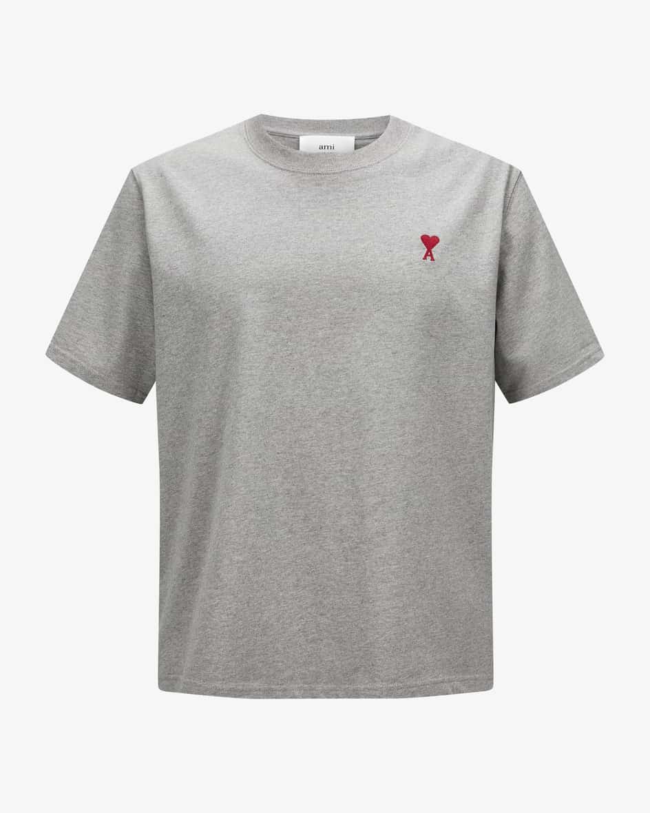 T-Shirt für Herren von Ami Paris in Hellgrau. Das Modell präsentiert sich dankdes schlichten Designs als vielseitiger Casual-Favorit