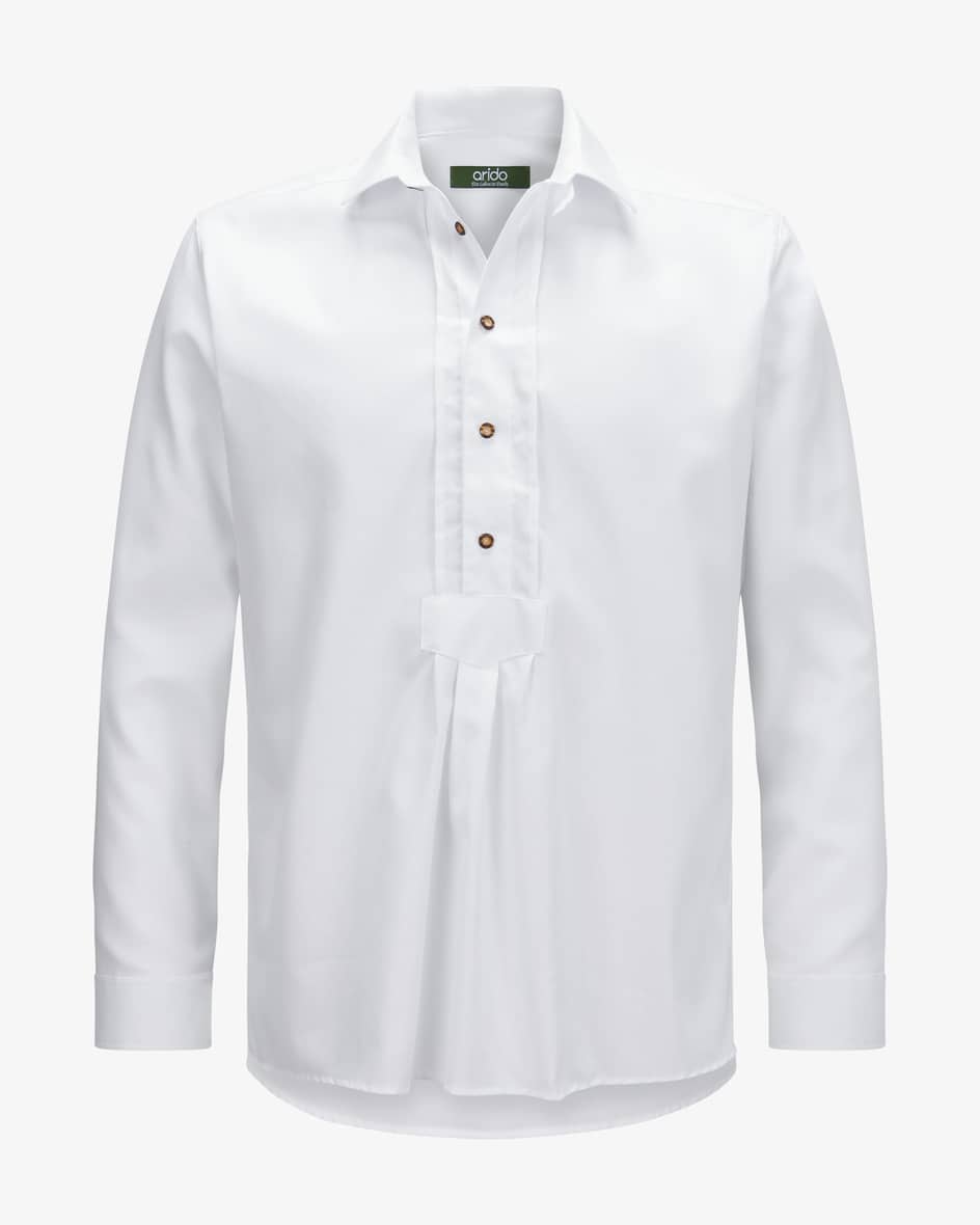 Trachtenhemd für Herren von Arido in Weiß. Das antaillierte Modell aus leichterBaumwolle präsentiert sich mit halblanger Knopfleiste in maskuliner.... Mehr Details bei Lodenfrey.com!