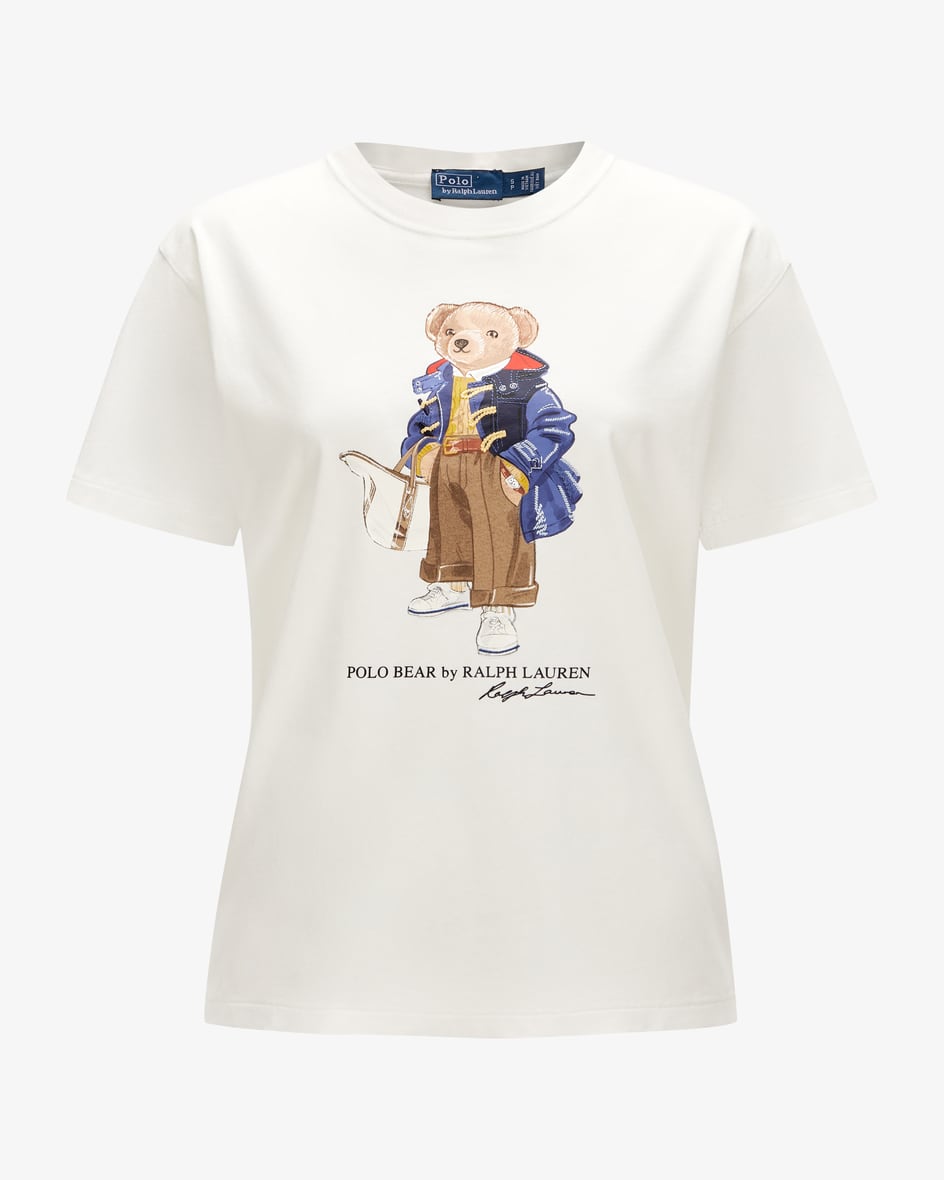 T-Shirt für Damen von Polo Ralph Lauren in Creme. Das Modell aus angenehmerBaumwolle überzeugt durch den raffinierten Bärchen-Print in.... Mehr Details bei Lodenfrey.com!