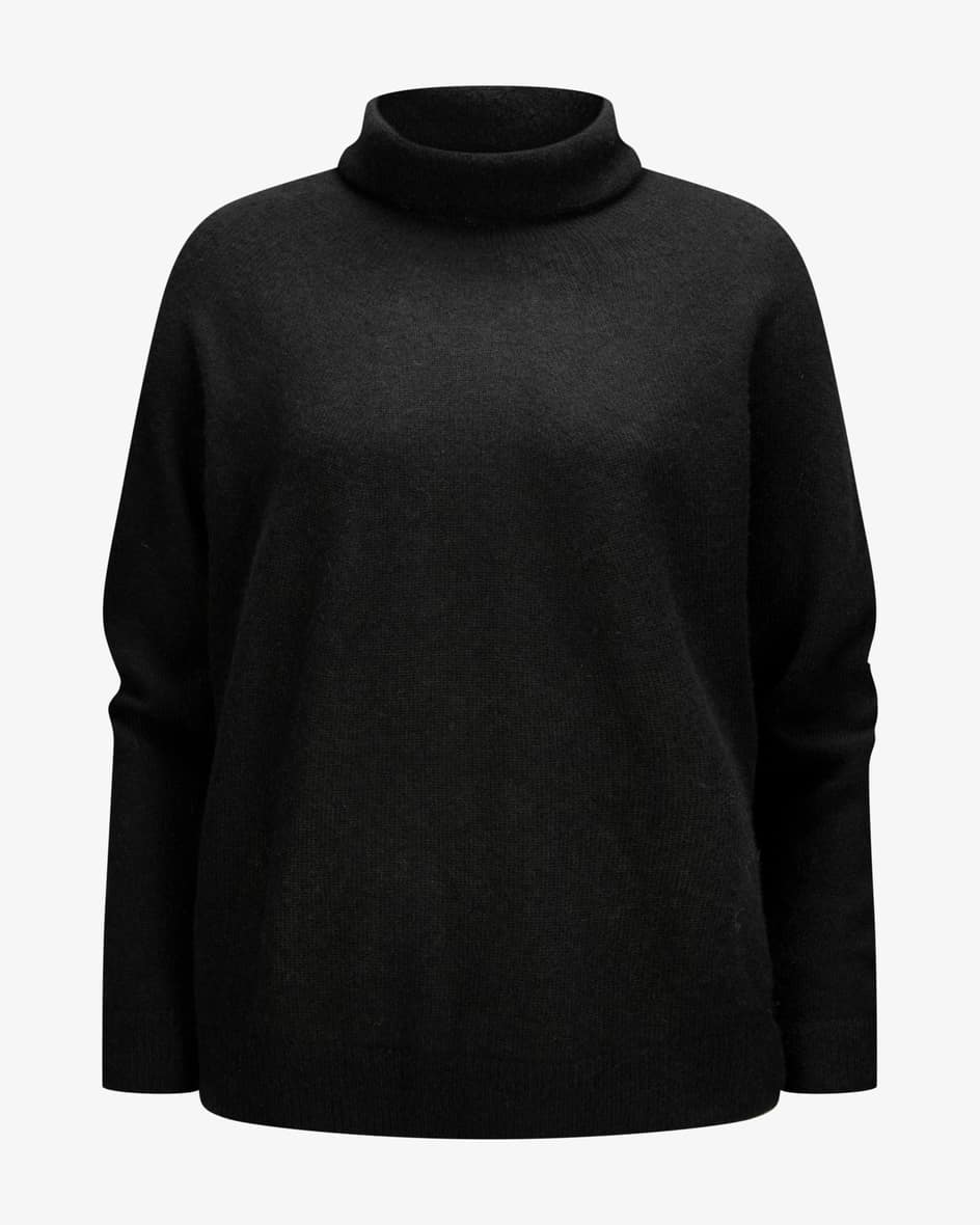 Cashmere-Rollkragenpullover für Damen von Agnona in Schwarz. Das Modellpräsentiert sich dank schlichtem Design als zeitloser Begleiter