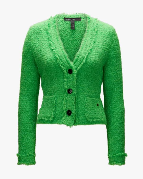 Jacke für Damen von Marc Cain in Neon-Grün. Das Modell überzeugt dank demraffinierten Stick-Design als modischer Casual-Favorit