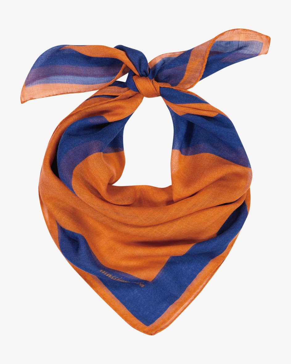Tuch für Herren von Massimo Alba in Orange und Blau. Das Modell überzeugt durchden hochwertigen Cashmere-Seiden-Mix mit weichem Griff