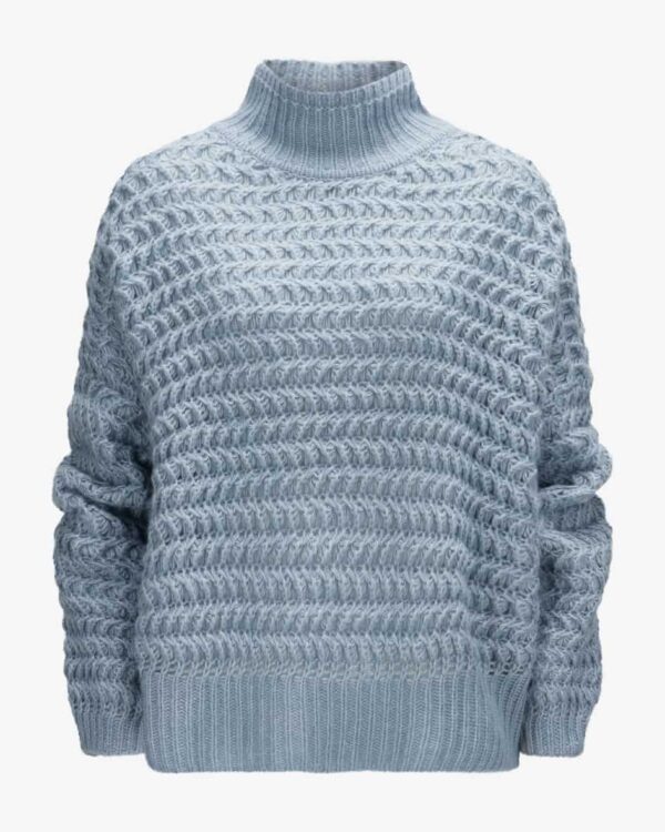 Pullover für Damen von Hemisphere in Hellblau. Das Modell präsentiert sichdank angesagter Oversize-Passform in modischer Aufmachung