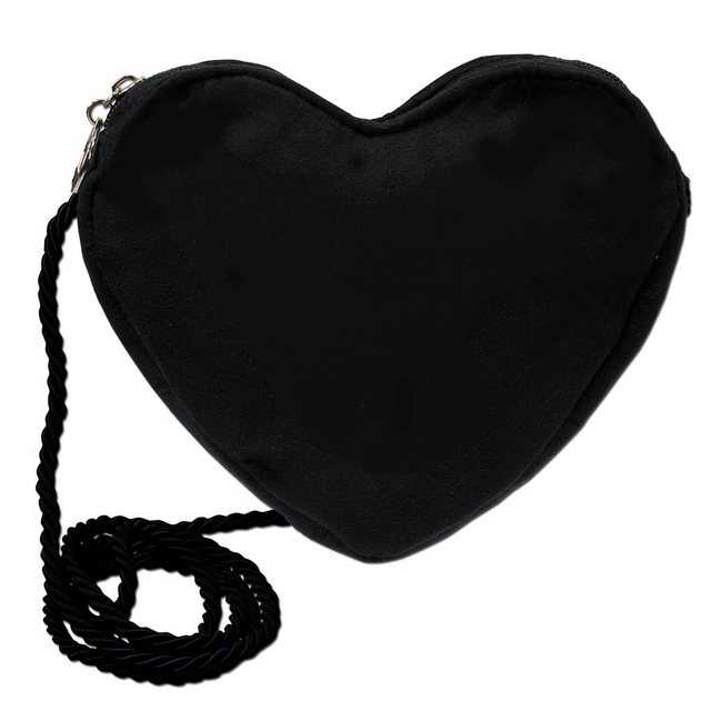Alpenflüstern Schultertasche Herztasche (schwarz), – Damen Trachtentasche in Herzform, Schultertasche fürs Dirndl, Herz Handtasche zur Tracht, Dirndltasche