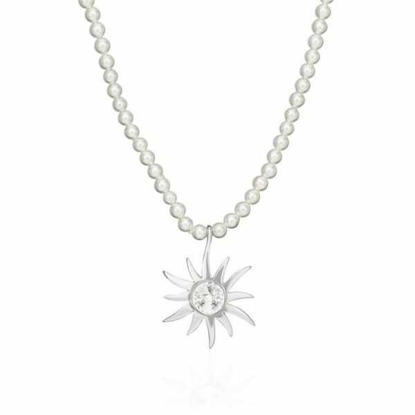 NKlaus Perlenkette 42cm Dirndl Trachten Perlenkette Sonne Trachtenanh (1 Stück), Made in Germany