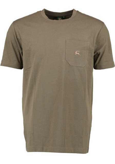 OS-Trachten T-Shirt Najio Herren Kurzarmshirt mit Hirsch-Stickerei auf der Brusttasche