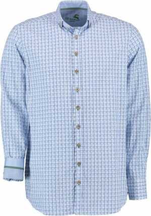 OS-Trachten Trachtenhemd Styky Langarmhemd mit Button-Side-Kragen