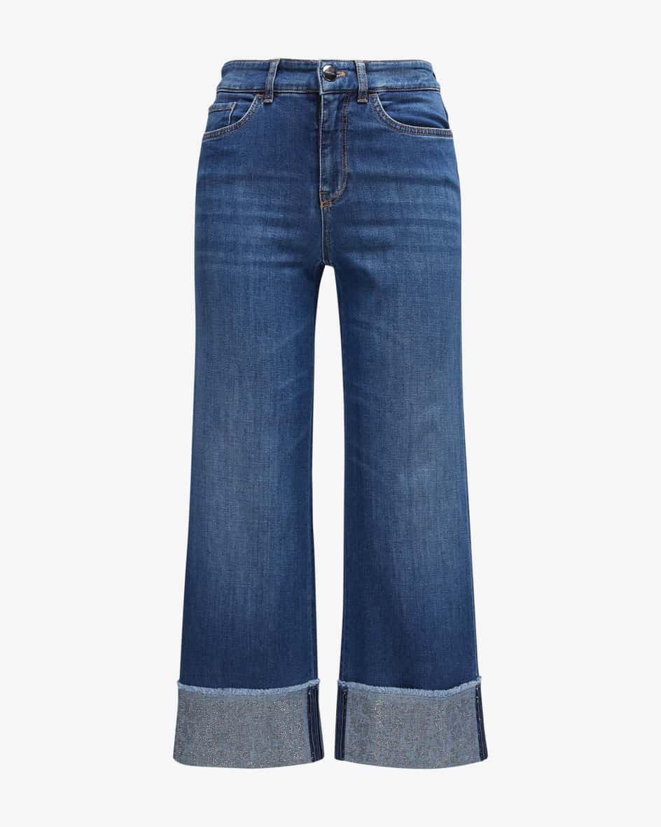 7/8-Jeans Regular Waist Feminine Fit für Damen von Marc Cain in Blau. Währenddie Waschung sowie Kontrast-Nähte einen legeren Denim-Look kreieren