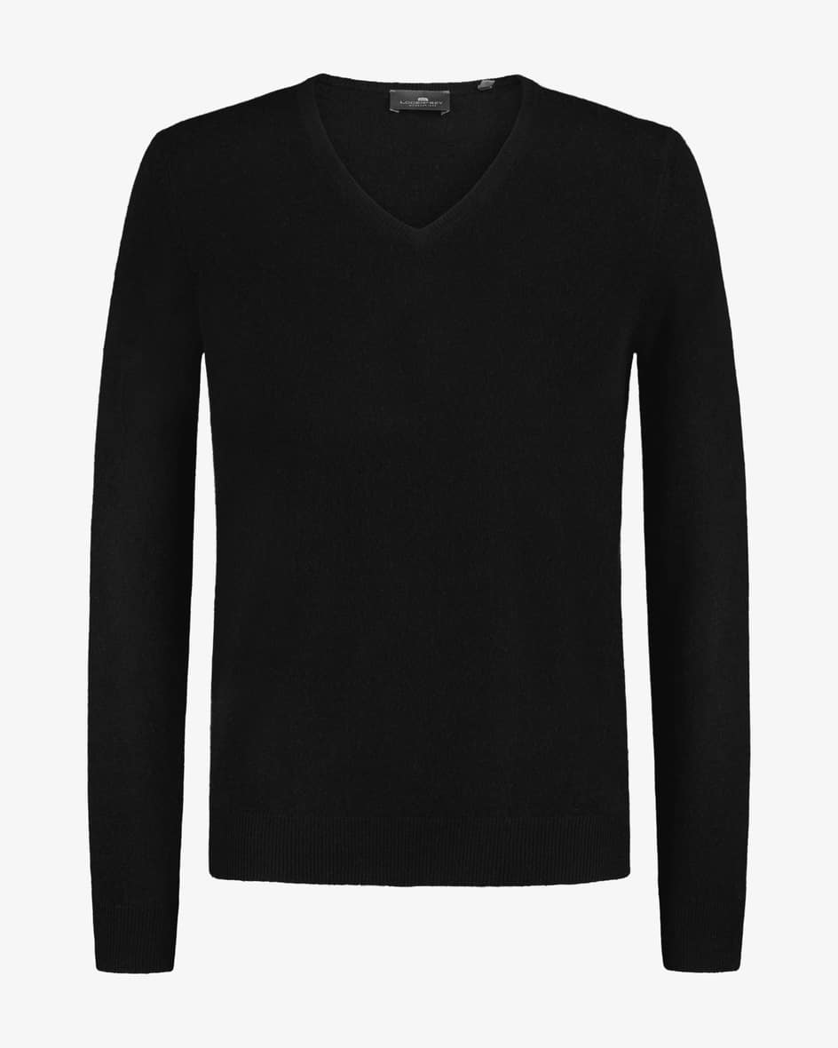 Cashmere-Pullover für Herren von LODENFREY in Schwarz. Dank der Verwendung vonhochwertiger Cashmere-Qualität begeistert das Modell mit weichem Griff