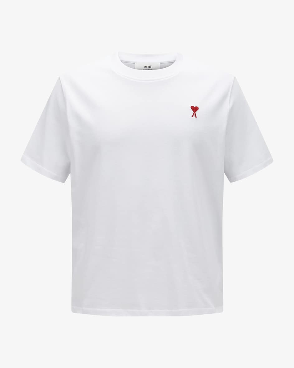 T-Shirt für Herren von Ami Paris in Weiß. Das Modell präsentiert sich dankdes schlichten Designs als vielseitiger Casual-Favorit