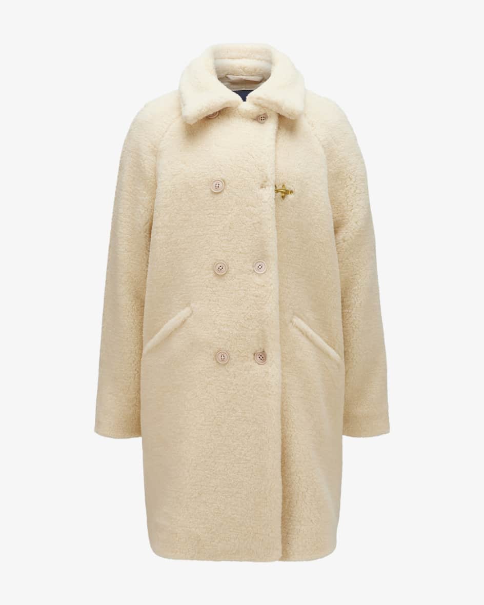Mantel für Damen von Fay in Creme. Die Kunstfell-Aufmachung verleiht demOversize-Modell einen modernen Touch