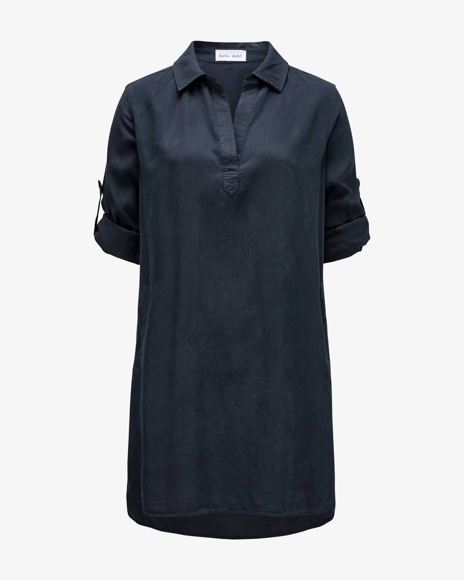 Kleid für Damen von Bella Dahl in Nachtblau. Das gerade geschnittene Modellbesticht dank klassischer Details in eleganter Aufmachung und avanciert so.... Mehr Details bei Lodenfrey.com!