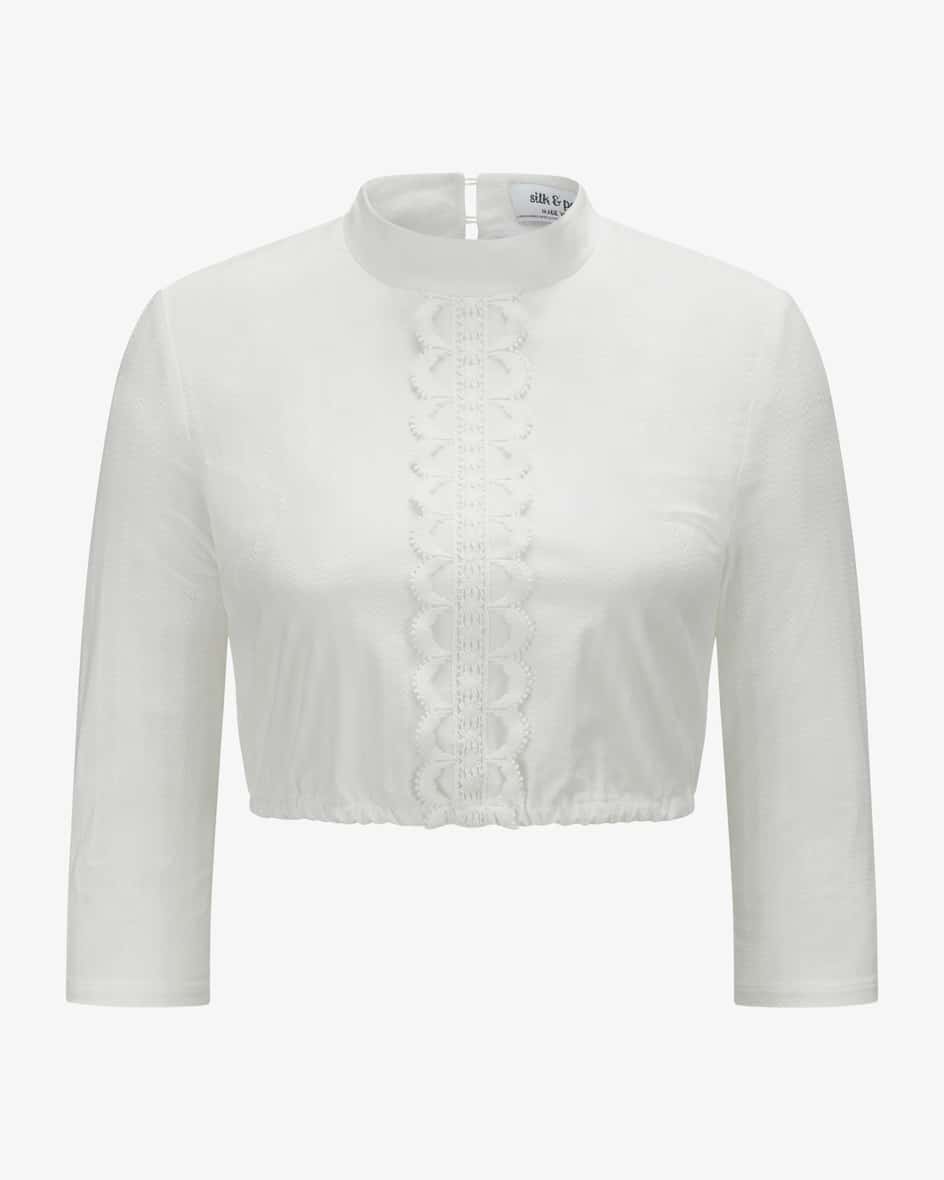 Dirndlbluse für Damen von Silk & Pearls in Weiß. Während die feste Stoff-Qualität und die hochgeschlossene Passform einen.... Mehr Details bei Lodenfrey.com!