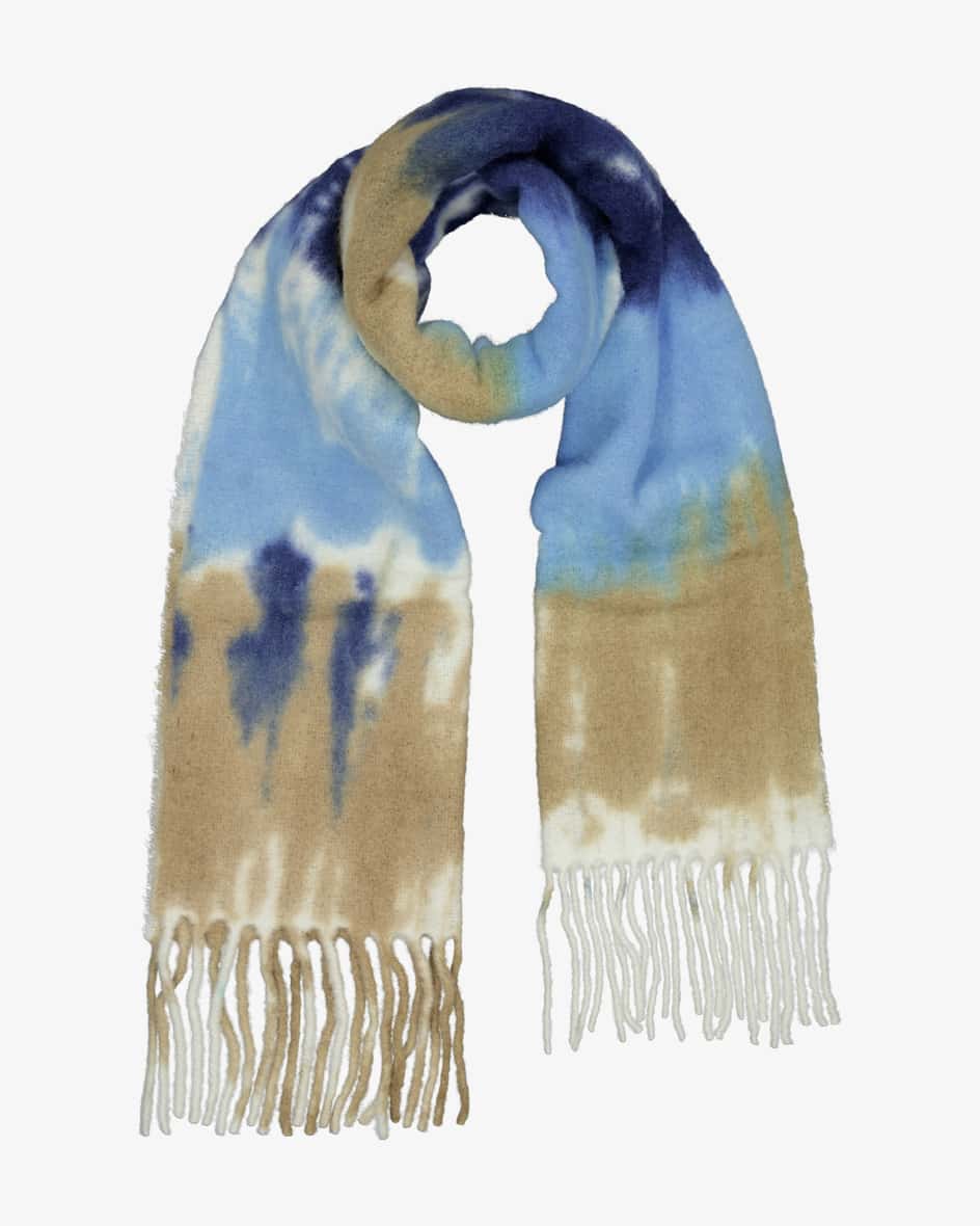 Schal für Herren von Altea in Blau und Beige. Das Modell überzeugt durch diemodische Batik-Optik in harmonischer Farbgebung
