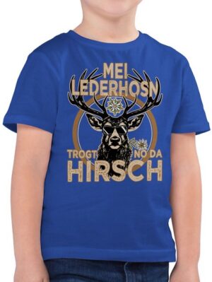 Shirtracer T-Shirt Trachten Outfit Lederhose Spruch Trägt der Hirsch (1-tlg) Mode für Oktoberfest Kinder Outfit